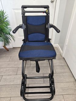 VEVOR Wheelchair, Aluminum Alloy Ultra-Lightweight Transport Chair for Adults, Foldable Cabin Wheelchair with Flip-Back Desk-Length Arms