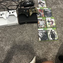 XBOX ONE (2 Working Controllers) AND XBOX 360 (360 With Games and 2 Working Controllers)