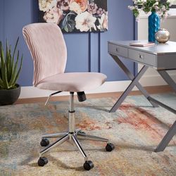 pink velvet office chair 