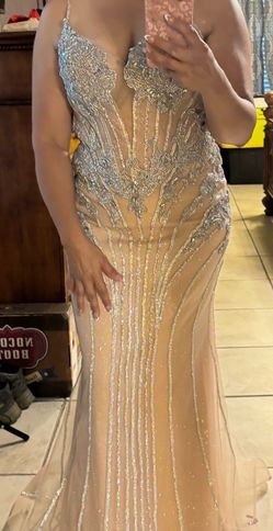 Dress #12  no strech champaign color