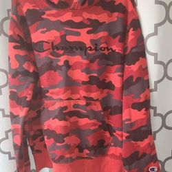 Boys Champion Red Camo Hoodie