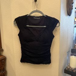 Abercrombie & Fitch Black Zoe Bra-Free Lace Cap Sleeve Sweetheart Top Size XS