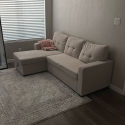 83 Inch Sleeper Sofa Pullout Bed With Storage Chaise For Living Room