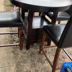 Comedor Alto De 4 Sillas 