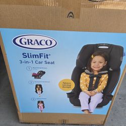 Graco Slimfit 3-in-1 Convertible Car Seat, Slim Car Seat with Space-Saving Design, Highback Booster Seat with 10-Position Headrest, Rear Facing and Fo