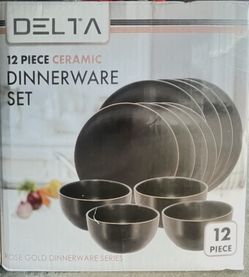 DELTA 12 Piece Ceramic Dinnerware Set