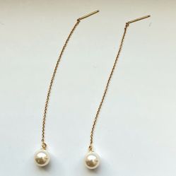 14K Gold Filled Pearl Drop Earrings