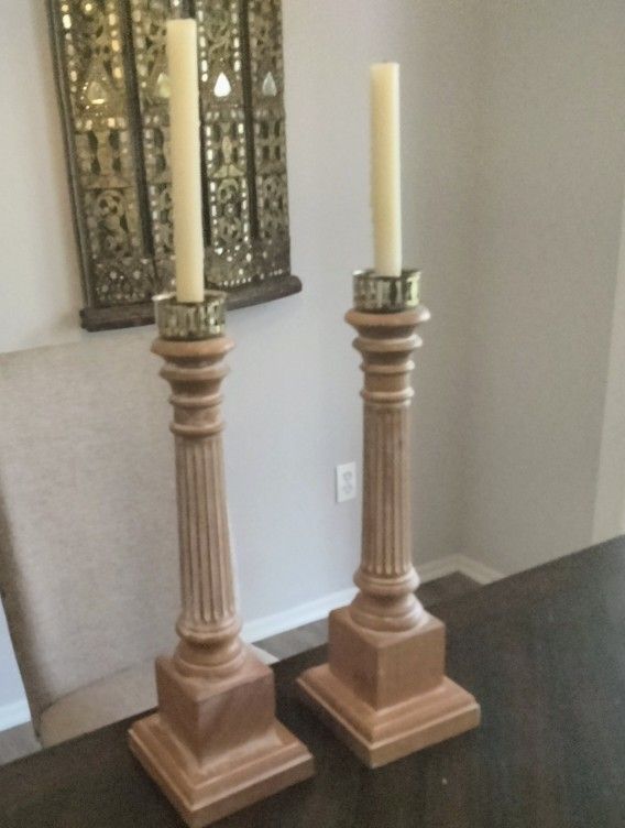 Two Ethan Allen Candle Holders