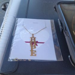 14k Gold Plated Necklace Pendant HOPE NICE GIFT