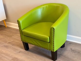 Lime Green Leather Tub Chair