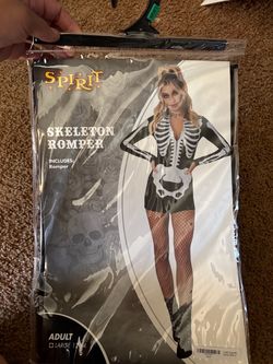 Spirit Skeleton Romper Halloween Costume Adult Large