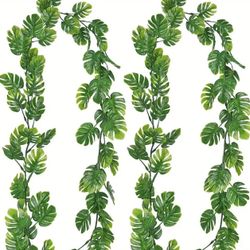 2 palm leaves Garlands For Party Decoration, Jungle Leaves, Wild One, Tropical Artificial Palm Leave Garlands 