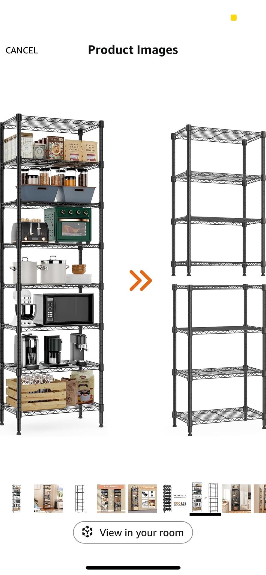 8 Tier 2000 lbs Storage Rack Metal Wire Shelving Unit, Storage Standing Shelf Organizer for Laundry Bathroom Kitchen Pantry Closet Garage Basement Uti
