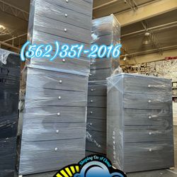 Fully Assembled Grey 5 Drawer Dresser Chests 