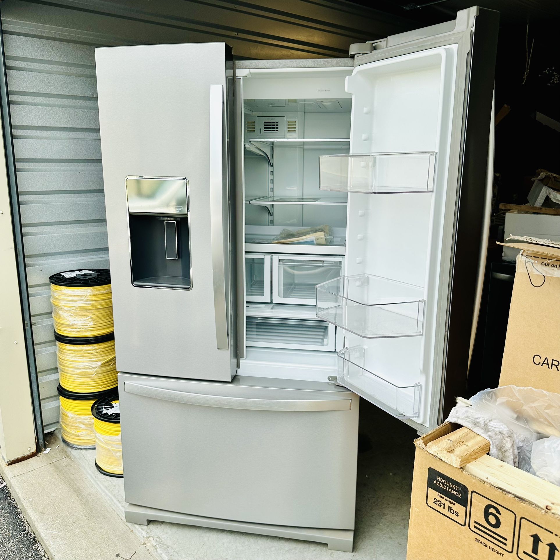 Brand New Whirlpool French Door Refrigerator / Fridge With Dual Ice Maker.