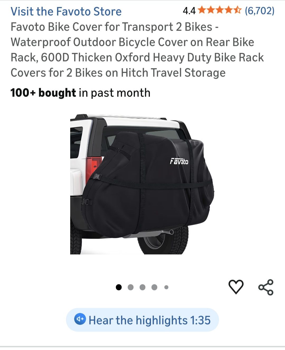 Large bike cover price reduced