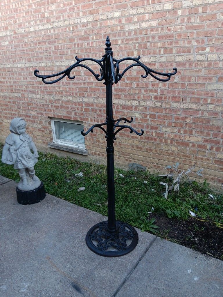 Heavy Duty Vintage 7 Baskets Flowers Holder Hanging Stand Outdoor Patio Decor