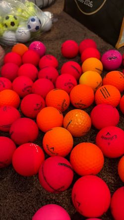 60 Mostly 5A Red Orange Golf Balls