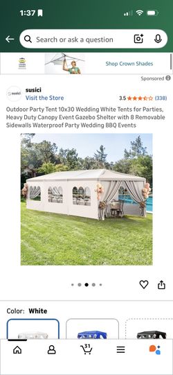 Large White Outdoor Party Tent w/ Sidewalls – Great for Events & Weddings