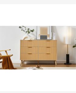 6-Drawer Wood Dresser with Fluted Front and night stand; will also sell individually