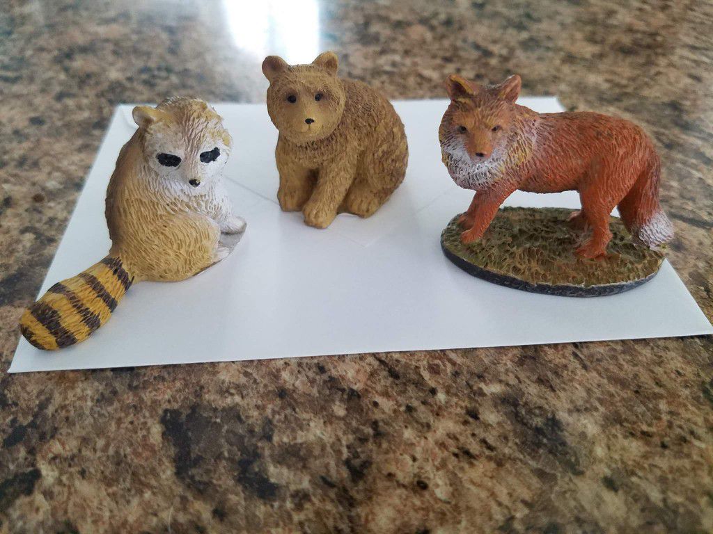 Animal Miniatures - Bear, Fox, Raccoon