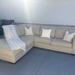 Free Delivery - Beige Kevin Charles Sectional Sofa/Couch