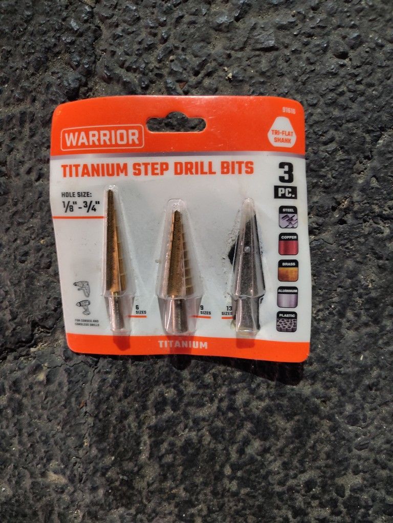 Warrior Titanium Step Drill Bits {3 pc. Set}