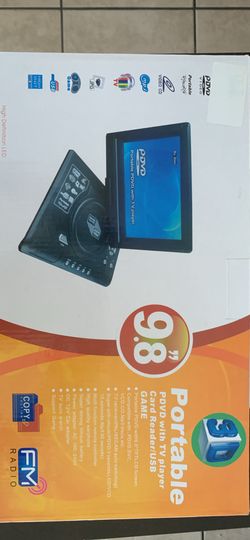 9.8 Portable PDVD Player with TV Player Reader/ USB Game (Model: LMD998) (See Description)