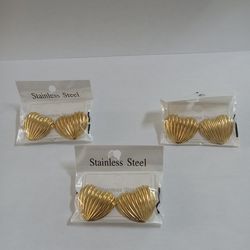 Stainless Steal Seashell Heart Earrings