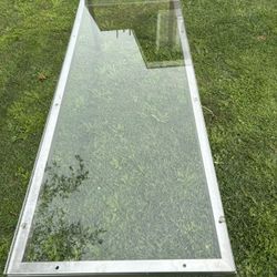 Mid Century Modern Chrome and Glass Coffee Table 