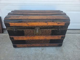 Antique Dome Top Steamer Trunk