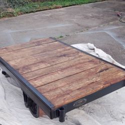 US Navy Industrial Cart Coffee Table 