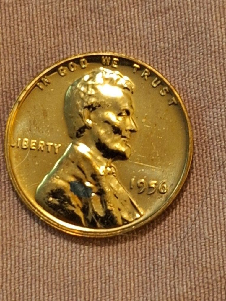 1956 Proof Wheat Cent Lamination Error Obverss, Ddo