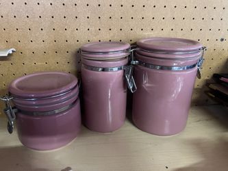 Ceramic canisters set of three