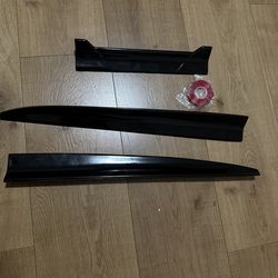 3Pcs Universal Red Car Rear Spoiler Tail Wing Lip