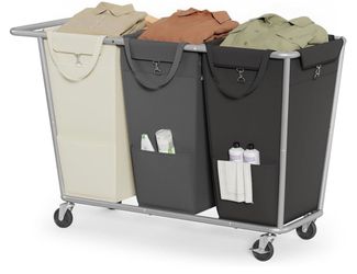3-Section Rolling Laundry Sorter Cart