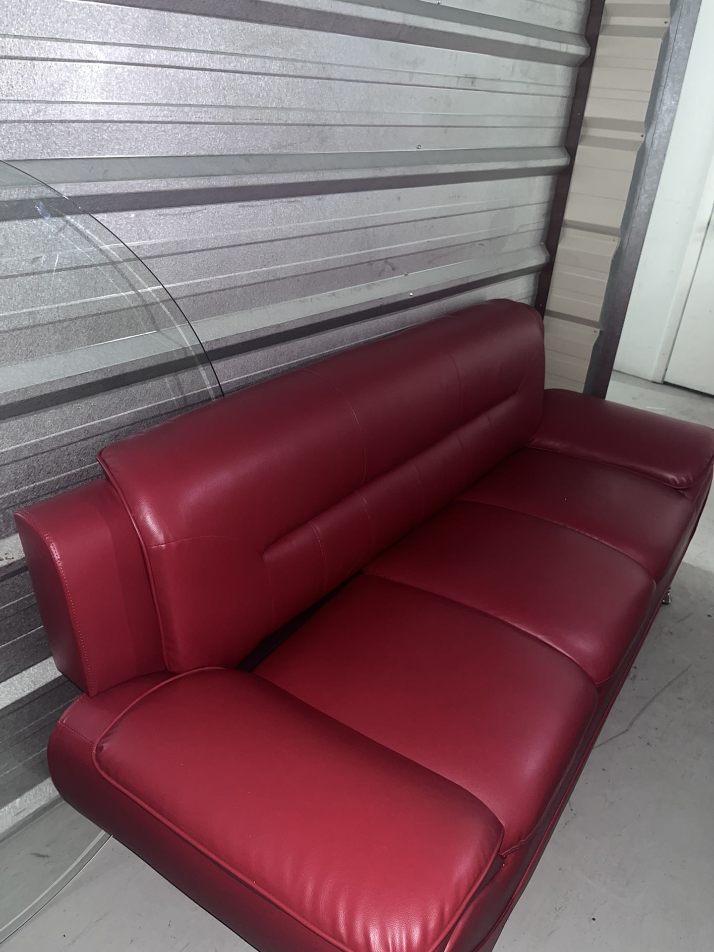 Red Couches + 48 Inch Roku Tv