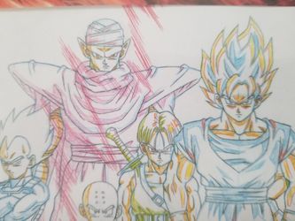 Anime Dragon Balls sketched set.