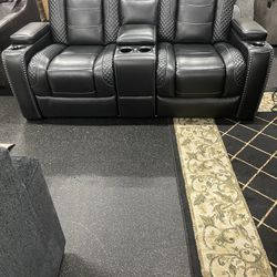 Power Reclining Sofa And Power Reclining Love Seat ( LED Light) Head Rest Moves Separate 