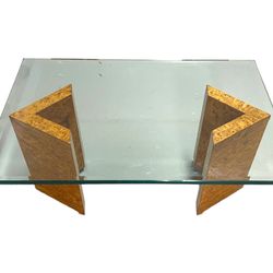 1970s Glass Cocktail Table Rare