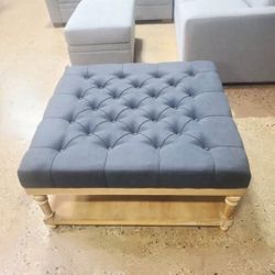 New Large Grey Cocktail Ottoman Coffee Table 