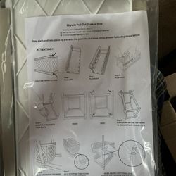 Under Cabinet Storage Drawers Slide Out - Sliding Drawers for Inside Cabinets and Under Sink Drawer Organizer 2 Tier Pull Out Cabinet Organize