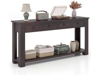 Minor Dent Assembled New 63" Farmhouse Console Table with 4 Drawers Modern Wood Entryway Table