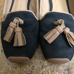 Leather and suede flats (Size 6)