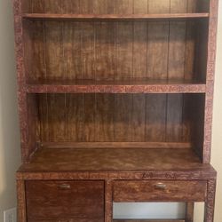 Solid Wood Kids Desk With Hutch