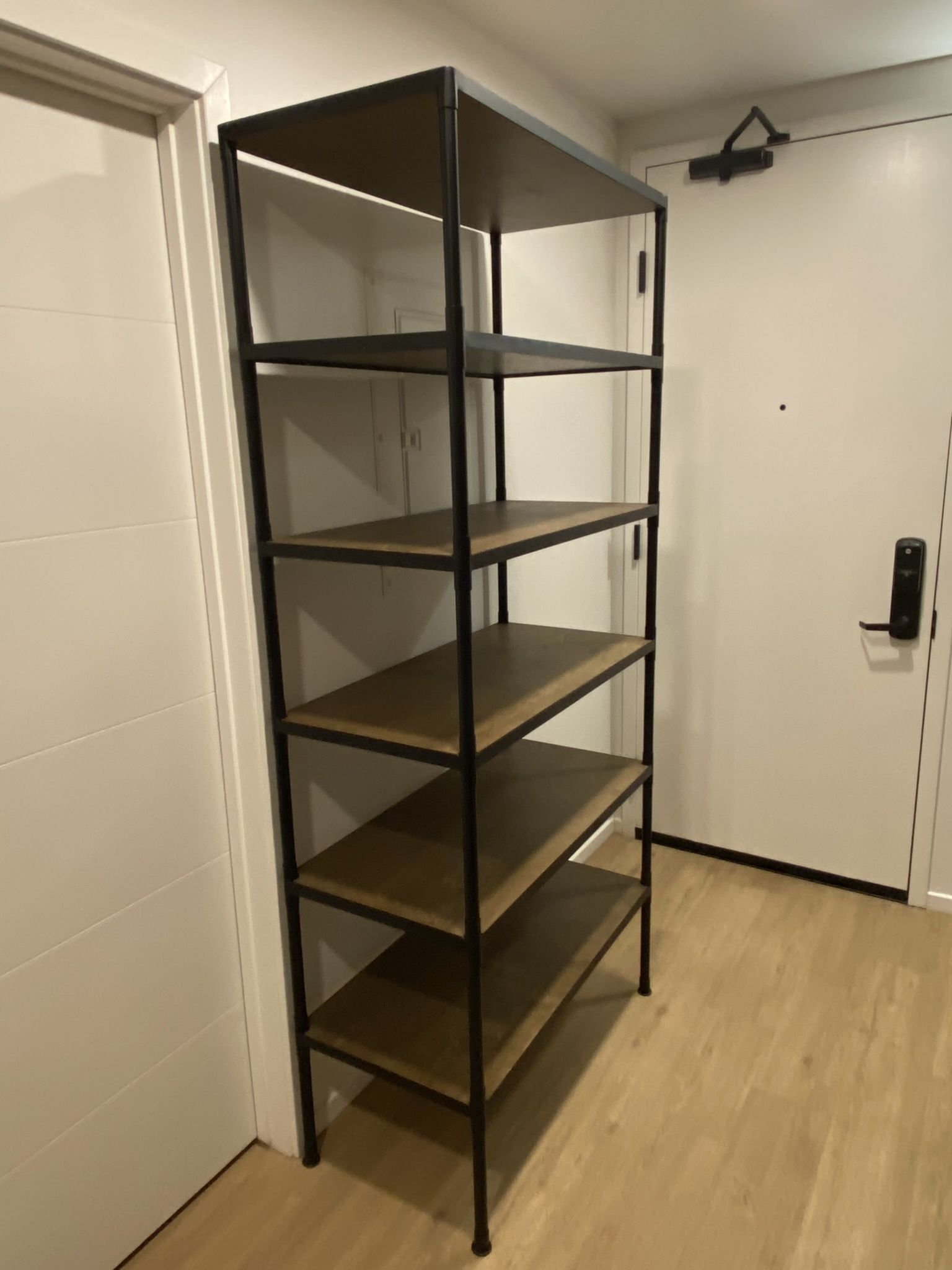 Sturdy tall wooden bookshelf