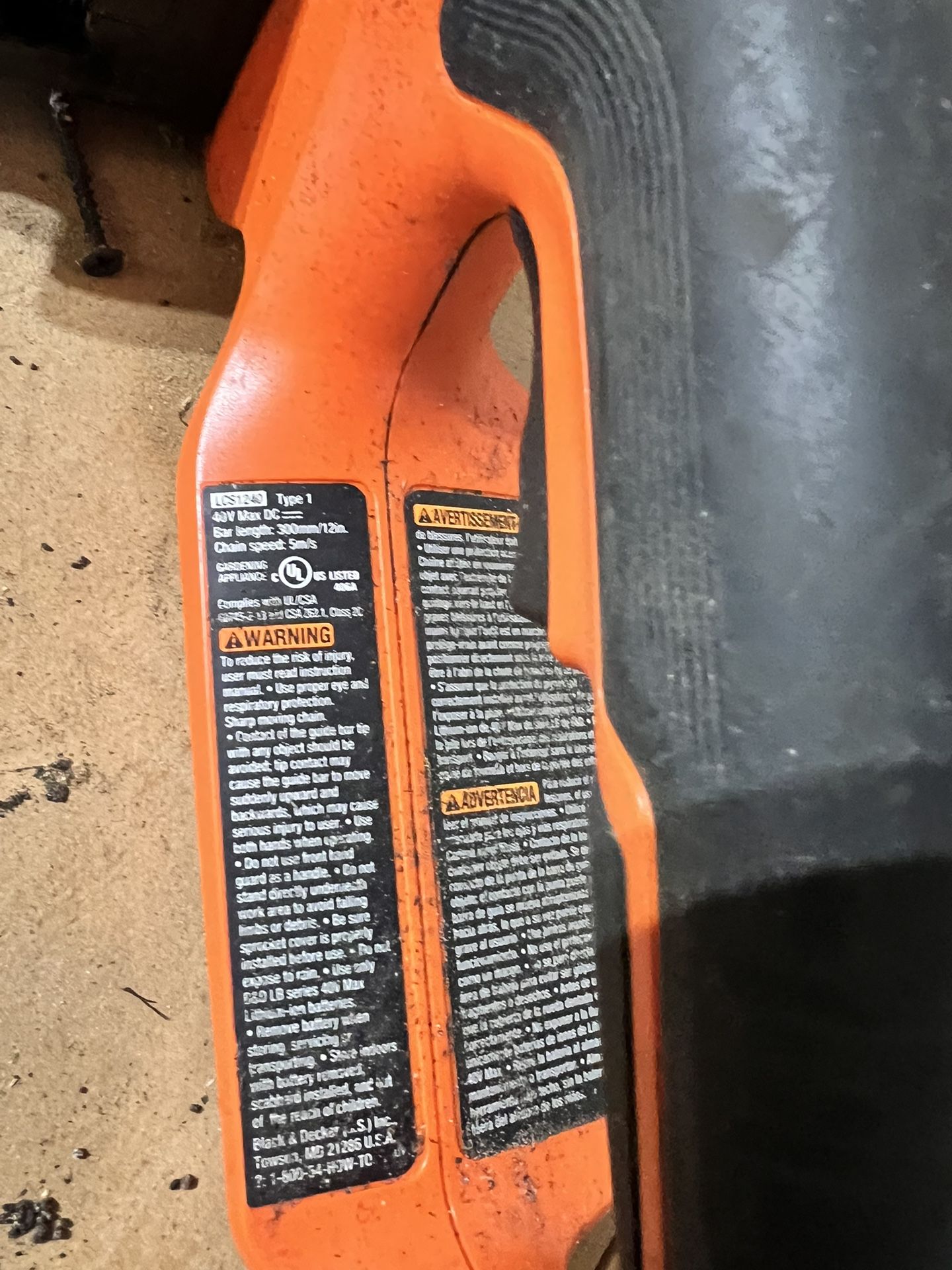 Chain Saw-Black And Decker