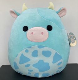 Squishmallow 16” Tuluck The Blue Cow Plush Toy