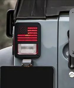 Jeep Wrangler American Flag LED Tail Light Guard