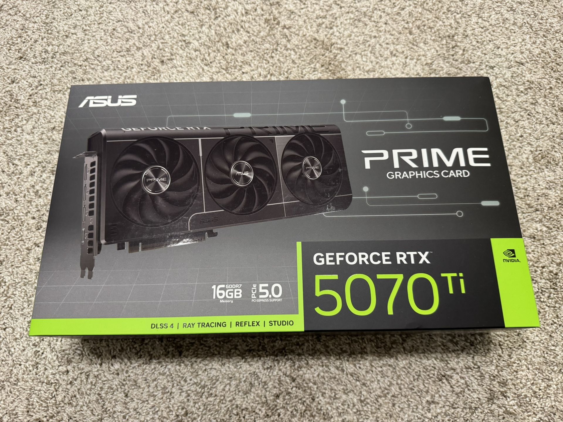 ASUS - PRIME NVIDIA GeForce RTX 5070 Ti 16GB GDDR7 PCI Express 5.0 Graphics Card - Black